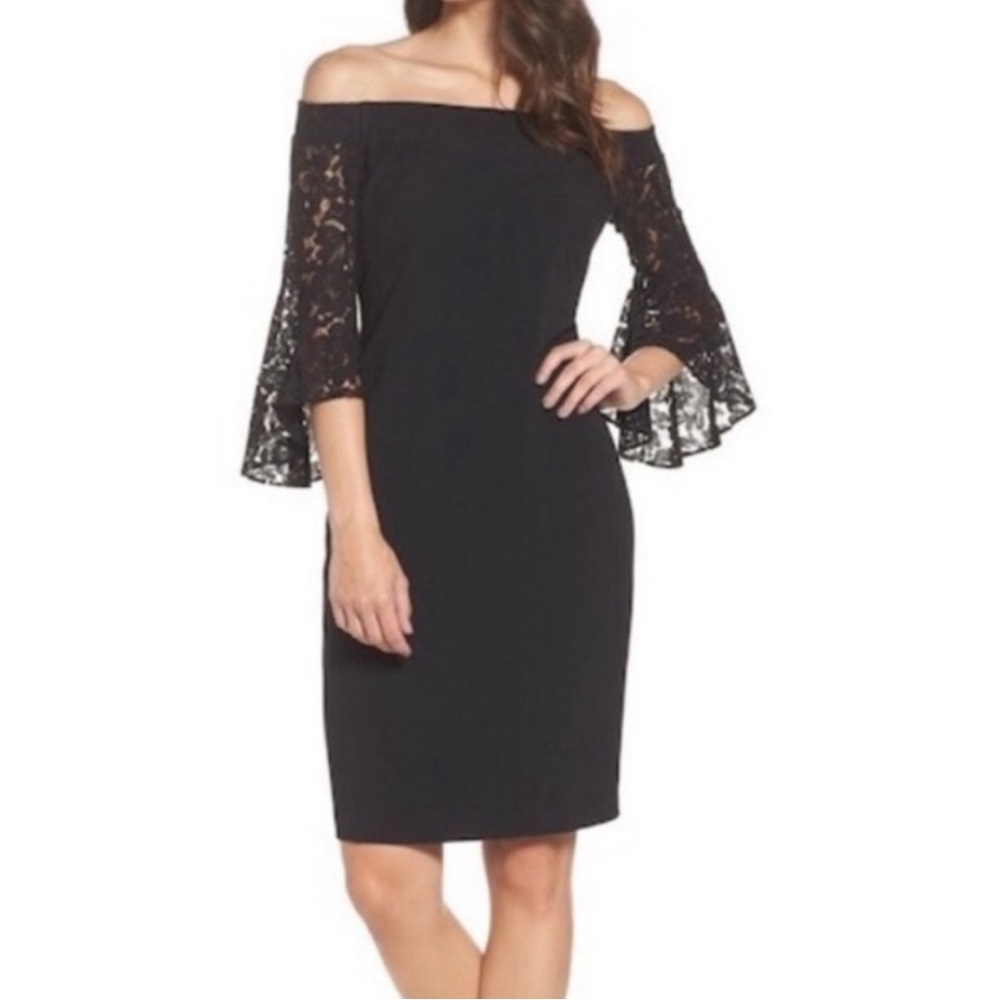 Chelsea28 Lace Bell Sleeve Off the Shoulder Dress